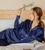 Pajama de pijamas de pijama de satén de satén para mujeres