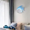 Lámparas de pared Ocean Tropical Fish Forma de dibujos animados Bedside Bedsed Room Kids Lindo Decoración Decoración Luces de luces