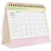 Kalendarz 2024 Dekorowanie biura DEC Stojący Kalendarz Miesiące programu Cewka Cewka wiążąca duża rządzona bloki biuro domowe różowe