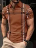 Striped Plaid gedrucktes Mens Polo Shirt Summer Top Plus Size Casual Comfort Vielseitige Kurzärmel für einkaufen 240420