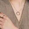 520 Valentinstag Day Wesentliche Halskette Big Halskette Großer runder Diamant mit Karren Original -Halsketten