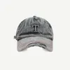 Ball Caps Umyj branża ciężka stary dziura Hip Hop Denim Baseball Cap Men i kobiety Ta sama koreańska wersja Tide Brand T Letter