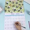 Kalender 2024 Bloemen Gedrukte muurkalender Time Management Dagelijkse wekelijkse plannerplanner Agenda Organisator Desktop -kalender Stagement