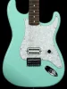 Гитара 2023 Новый !!!Высококачественный серфинговый зеленый цвет ST Электро -гитара, сплошное тело, гриф из розового дерева, ледяной белый пикгард, H пикапы