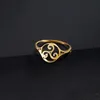 Anéis de casamento Skyrim Triskele Triskelion Ring aço inoxidável Aço Triplo Amuleto Ringos de Jóias Vintage Presente de Aniversário para Mulheres