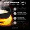 HP Twin Pressure Rice Cooker with 16 Menu Options, White, GABA, Veggie Porridge, Fuzzy Logic Technology, Energy Saving, 10 Cups, 25 Qts Uncooked