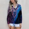 Blusas femininas 2024 Mulheres elegantes camisas moda moda casual manga longa de alta qualidade impressão artística hirts verão solta