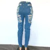 سراويل جينز للسيدات wuhe نساء عالية الخصر سحاب ممزق كامل الطول سراويل نحيفة أنثى أزياء الشارع سراويل الصيف