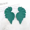 Stud Green Heartleaf Flower Drop Ohrringe geeignet für weibliche Haustiere runde Schmetterling Metall Blinzeln Hochzeitsfeier Juwely Freundin Geschenk Q240507