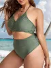 Swimwear femminile 2024 grandi dimensioni Halter Solter String Cross Bikini Swimsuit High Waist Swiming Female Bareding Abita