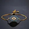 Chain Mafisar 2023 TREND TREND TURKISH Gold Color Evil Eye Bracelet avec réglable AAA CZ Pay Settfemale Lucky Party Bielry Gifts J240508