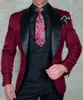 Herrenanzüge Blazer 2024 Herren Hochzeitskleid Italienisch Design Customized Black Raucher Hecklack Jacke 3-teiliger Bräutigam Terno Set für das kommende Q240507