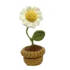 Fiori decorativi in tessuto a mano bouquet in vaso a maglia per ornamenti floreali forniture m6ce