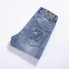 Mäns jeans designer lyxkvalitet vår/sommarmens jeans smala passform av high end elastiska mångsidiga 3d små raka benbyxor alla säsonger xp4k