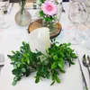 Bandlers en bougies de couronne verte réaliste Eucalyptus Ring Set Artificial Greenery Garland for Home Wedding Party Table Centorpiece