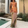 Casual jurken sexy strapless mouwloze losse strandjurk 2024 elegant patroonprint zoete lange mode bustier bohemian feest