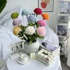 Dekorative Blumen künstlicher Blumen Blumen Löwenzahngrün Zwiebel Kugel Plastik Pompom Home Tischdekor Wedding Blumenarrangement Accessoires Po