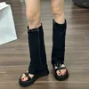 Casual Shoes 2024 Women's Sandal Designer Platform Fashion Knee-High Boots Summer Y2k Punk Ladies Round Toe Slipper Gothic Zipper Trend