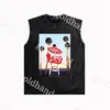 Modeheren schoudervest losse tanktops ontwerper katoen mouwloze t shirts kleding