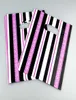 100pcslot 20x25cm Pink Black Striped Plastic Gift Bag Boutique Jewelry Gift Packaging Bag Plastic Shopping Bags With Handle7343217