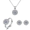 Elegant Labor Diamond Schmuck Set 925 Sterling Silber Party Eheringe Ohrringe Halskette für Frauen versprechen Moissanite Schmuck 185J