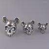 Cluster anneaux Bocai Solid S925 Silver Jewelry Retro Skull 2024 Mode TRENDY Little Mouse Woman Ring