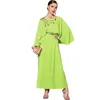 Ethnische Kleidung 2024 Eid Mubarak Muslim Frauen Maxi Kleid Diamanten Kaftan Dubai Türkei Abend Party Kleid Islamischer Ramadan Jalabiya Robe