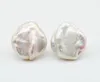 Kolczyki perłowe duże perły białe naturalne barokowe perły 925 Srebrne damskie prezent6583756