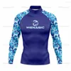 Frauen Badebekleidung Herren-Hautausschlag Guard Surfen Surfen Tauchen Badeanzug Langarm T-Shirts UV Schutz Schwimmen enge Surf-T-Shirt-Fitnessstudio-Kleidung