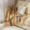 Filtar textil stad ins etnisk stil vävd soffa filt vågig tofs casual sjal kast filt rum dekor akryl sjal 127x172cm