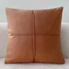 Oreiller 45x45cm Technologie Tissu thewcase d'oreiller moderne Imitation de couleur solide en cuir Couverture étanche du canapé nordique Décor de salon