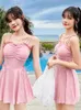 Damskie stroje kąpielowe 2024 SUPIMIP SIRT Style One Piece Conservative Cover Show Slim Fairy Korean Instagram Spring