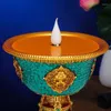 Candlers tibétains Rechargeable Home Decorations Home Decorations LED Electronic Candlestick Vintage Buddhist Lamp Ornement Ornement Dropship