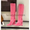 JC Jimmynessity Choo Boots Boots Quality Talon High Slope Fashion Suede Crystal Geatine Le cuir cousu High Heel Chaussures Party Mariage Courte Jupe sur le genou SHO 81UB