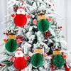 Decorações de Natal Honeycomb chapéu de papel pendurado decoração de pingente de árvore para casa para festa de Natal em casa