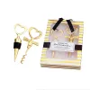 Gouden wijnopener Stopper Love Set Geschenkdoos Elegante hartvormige flesopeners Corkscrew Champagne Valentijns -bruiloft Souvenir Gifts Party Favor fy5947 0508