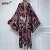 Summer Kimono Beach Wear Women 2024 Africa Dress Bikini Cover Up Cardigan Boho Print Coat Abayas Dubai Luxury Muslim