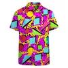 Herren lässige Hemden Sommer Holiday Lapel Camisa Frucht 3D -Druck Harajuku Hawaiian Fashion Unisex Kleidung Strand Kurzarm Blusen Tops