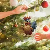 Dekorative Figuren Erstaunliche Weihnachtshühnchen Acryl Flat Anhänger Tag Dekoration Ornament Ständer Herzkristallperlen Vorhang 2024