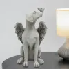 彫刻記念像、天使の犬の記憶の記念品の彫刻墓地マーカー樹脂の置物