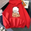 Felpa con cappucci da uomo Dudu Bear e Bubu Panda che si godono il tempo insieme con cappuccio di stampa grafica Pallover femminile/uomo abbigliamento inverno slve top con cappuccio T240507