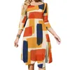 Casual jurken borstel jurk zomer rood zwart oranje vintage dames driedelte kwart esthetische aangepaste grote maat