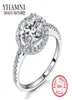 Yhamni Luxury Original 925 Gioielli in argento per donne Round 2 carati CZ Diamond Silver Engagement Ring intero JYT17090159
