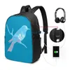 Rucksack lustiger Grafikdruck Transgender Pride Vogel auf Zweig USB -Ladung Männer Schultaschen Frauen Bag Travel Laptop