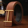 Ceinture de concepteur de luxe de ceinture marque métal ceinture de boucle en forme de H pour hommes classiques de haute qualité pour hommes en cuir authentique
