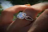 luxueux or blanc rempli 925 Sterling Siltor Solitaire Ring Natural Gemmestones Sapphire Princess Romantic Wedding Bir8481592