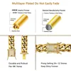 Łańcuchowa stal nierdzewna Miami Cuban Link Bransoletka 8 mm-16 mm złoto splecione z lodem CZ bulionka biodrową premium biżuterii odpowiednią do męskich i damskich prezentów J240508