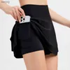 Skirts Women Tennis Skirt Shorts With Pocket Double Layer Running Athletic Skorts High Waisted Culottes Workout Sports Skirts Y240508