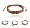 Natural stone Bracelet tiger eye Rectangle bead Black cz beads braided macrame bracelets For Men Women jewelry gifts9280092