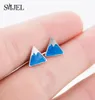 Creatief Tiny Snow Mountain Earring Sliver Blue Sky Sky Emamel Stud -oorbellen voor vrouwelijke sieraden geschenken Boucle D039oreille8257513